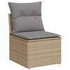 vidaXL 11-tlg. Garten-Sofagarnitur mit Kissen Beige Poly Rattan Akazie
