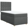 vidaXL Boxspringbett mit Matratze Dunkelgrau 90x190 cm Stoff