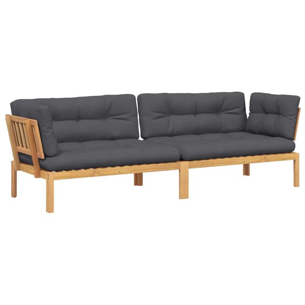 vidaXL Garten-Ecksofas aus Paletten 2 Stk mit Kissen Massivholz Akazie