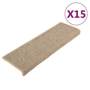 vidaXL Stufenmatten 15 Stk. 65x21x4 cm Dunkelbeige Rechteckiger Rand
