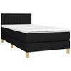 vidaXL Boxspringbett mit Matratze Schwarz 80x200 cm Stoff