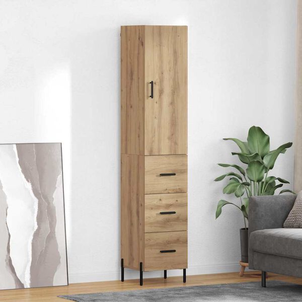 vidaXL Highboard Artisan-Eiche 34,5 x 34 x 180 cm Holzwerkstoff