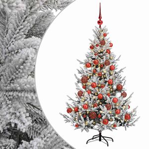 vidaXL K&uuml;nstlicher Weihnachtsbaum mit Weihnachtskugel 120 cm 150 LEDs