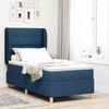 vidaXL Boxspringbett mit Matratze Dunkelgrau 90x190 cm Blau Stoff