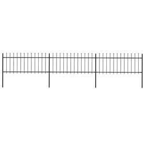 vidaXL Gartenzaun mit Speerspitze Stahl 504 x 80 cm Schwarz