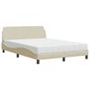 vidaXL Bett mit Matratze "Dover" Creme 120x200 cm Stoff