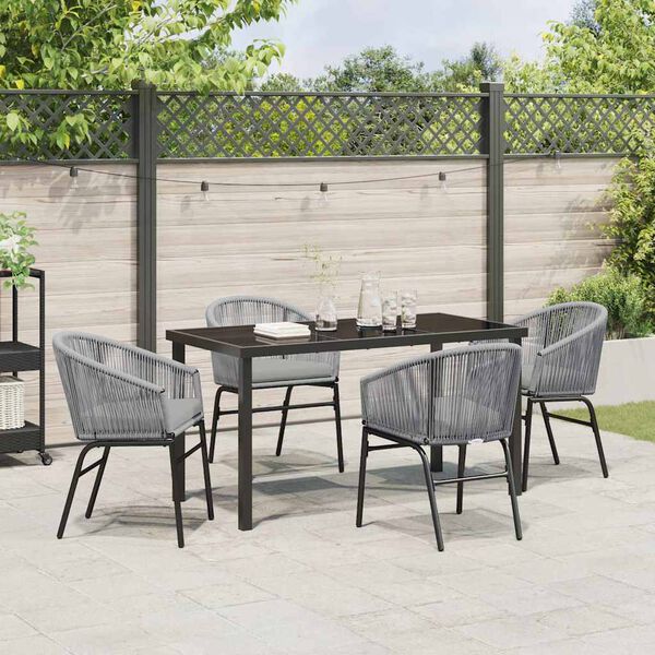 vidaXL Garten Essgruppe 5 pcs Anthrazit Pulverbeschichteter Stahl