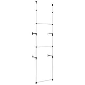vidaXL Teleskop-Garderobe mit Stangen Aluminium