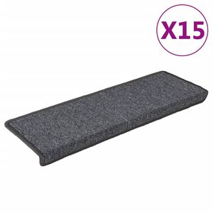 vidaXL Stufenmatten 15 Stk. 65x21x4 cm Dunkelgrau Rechteckiger Rand