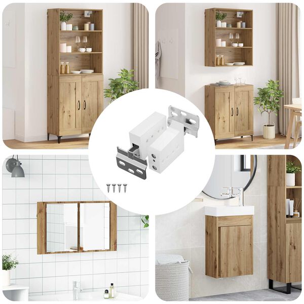 vidaXL Schrankh&auml;ngemontageb&uuml;gel 261 pcs Wei&szlig; 70 x 48 x 19 mm