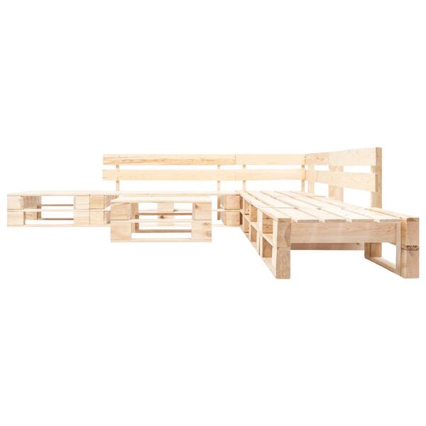 vidaXL 6-tlg. Paletten-Lounge-Set mit Kissen in Rot Holz