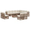 vidaXL Gartensofa-set 13 pcs Beige Poly-Rattan