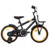 vidaXL Kinderfahrrad mit Frontgep&auml;cktr&auml;ger 16 Zoll Schwarz und Orange