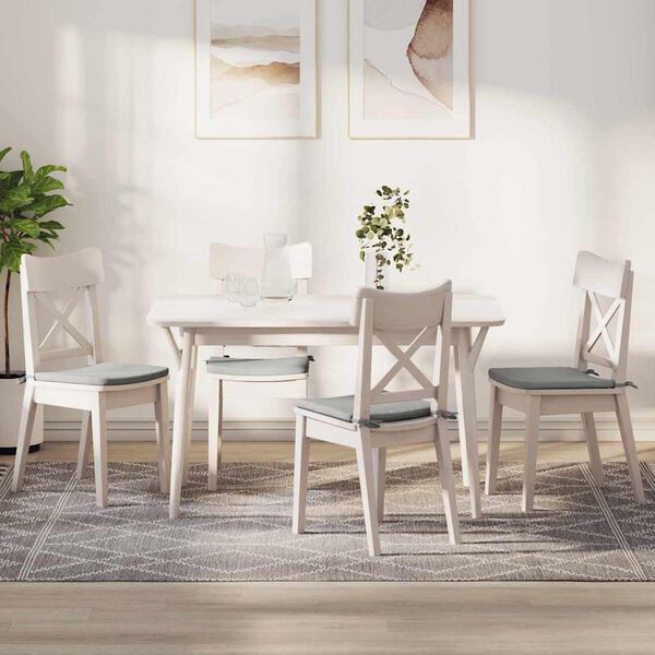 vidaXL Sitzkissen 4 pcs Hellgrau 40 x 40 x 3 cm Mikrofaserstoff