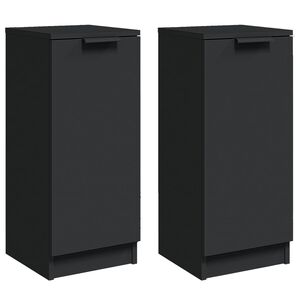 vidaXL Sideboards 2 Stk. Schwarz 30x30x70 cm Holzwerkstoff