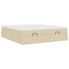 vidaXL Ottoman-Bett mit Matratzen Creme 200x200 cm Stoff