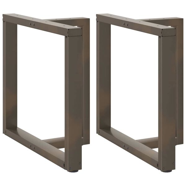 vidaXL Esstischbeine T-Form 2 Stk. Naturstahl 80x35x(72-73) cm Stahl