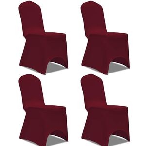 vidaXL Stretch Stuhlbezug 4 St&uuml;ck Bordeaux