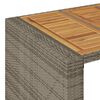vidaXL 5-tlg. Gartenbar-Set mit Kissen Grau Poly Rattan Akazie