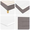 vidaXL LED Boxspringbett mit Matratze mit LED Taupe 100 x 200 cm Stoff