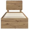 vidaXL Bettrahmen mit Kopfteil Kunsthandwerk Eiche 100 x 200 cm