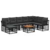 vidaXL Outdoor-Sofagarnitur 9 pcs Schwarz und Dunkelgrau Polyester