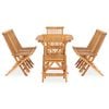 vidaXL 9-tlg. Garten-Essgruppe Klappbar Massivholz Teak