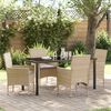 vidaXL Garten Essgruppe mit Kissen 5 pcs Beige Poly-Rattan
