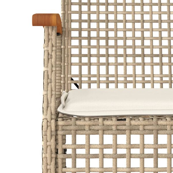 vidaXL 9-tlg. Garten-Essgruppe mit Kissen Beige Poly Rattan