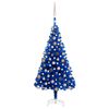 vidaXL Künstlicher Weihnachtsbaum Beleuchtung & Kugeln Blau 180 cm