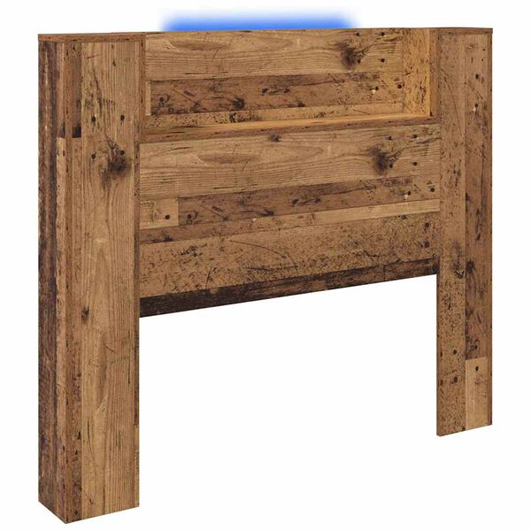 vidaXL Kopfteil mit Regal Altholz 120 x 15 x 103,5 cm Holzwerkstoff