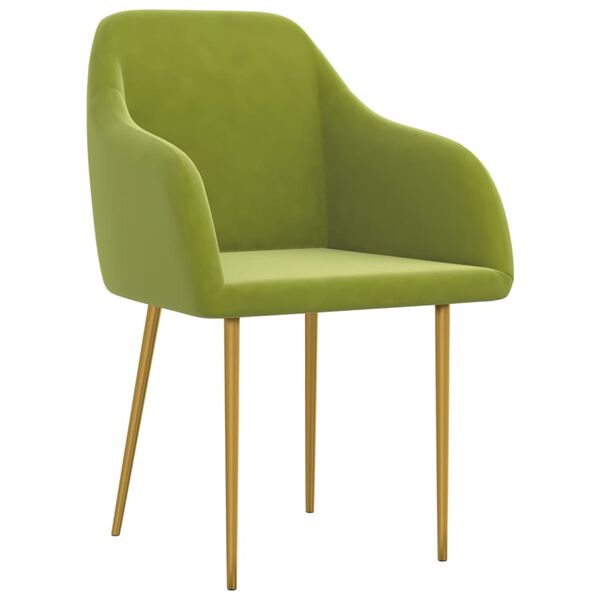 vidaXL Esszimmerst&uuml;hle 6 Stk. Hellgr&uuml;n Samt