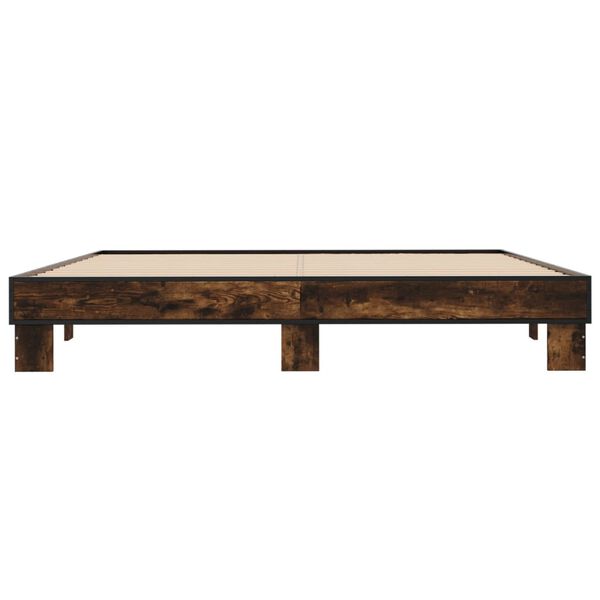 vidaXL Bettgestell R&auml;uchereiche 160x200 cm Holzwerkstoff und Metall