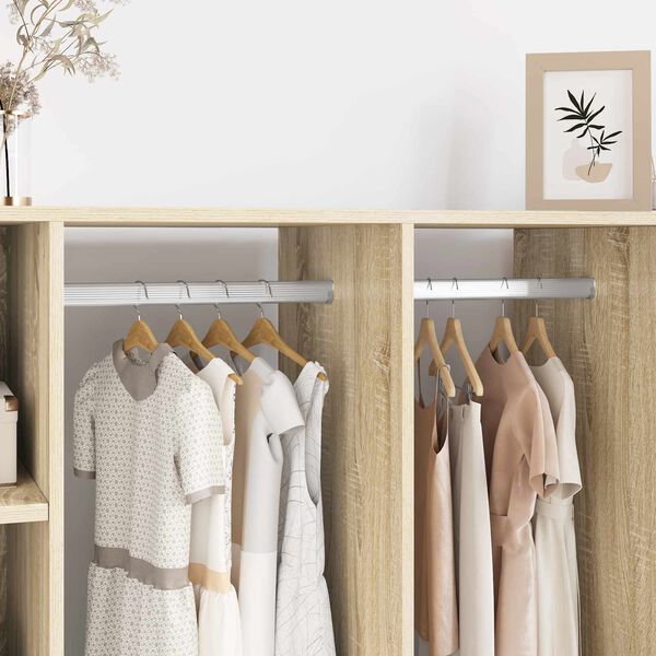 vidaXL Kleiderstange 2 pcs Silber 764 x 15 x 29 mm Aluminiumlegierung