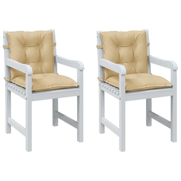 vidaXL Niedriglehner-Auflagen 2 Stk. Melange Beige 100x50x7 cm Stoff