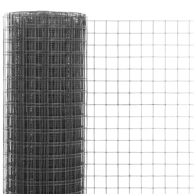 vidaXL Drahtzaun Stahl mit PVC-Beschichtung 10x1 m Grau