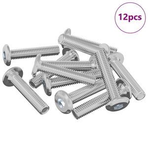 vidaXL Schraube mit Sperre Uni 12 pcs Silber M6 x 30 mm Stahl