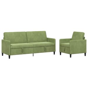 vidaXL Sofa Set mit Stauraum 2 stk. Hellgr&uuml;n Polyester