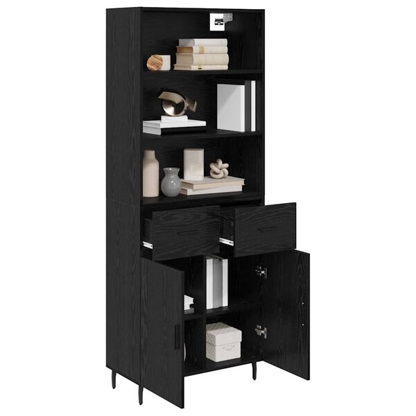 vidaXL Highboard Schwarz Eichen-Optik 69,5 x 34 x 180 cm