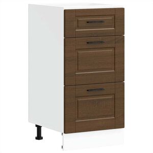 vidaXL K&uuml;chenunterschrank Porto Braun Eichen-Optik Holzwerkstoff