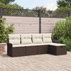 vidaXL Gartensofa-set mit Kissen 5 pcs Braun und Creme Poly-Rattan