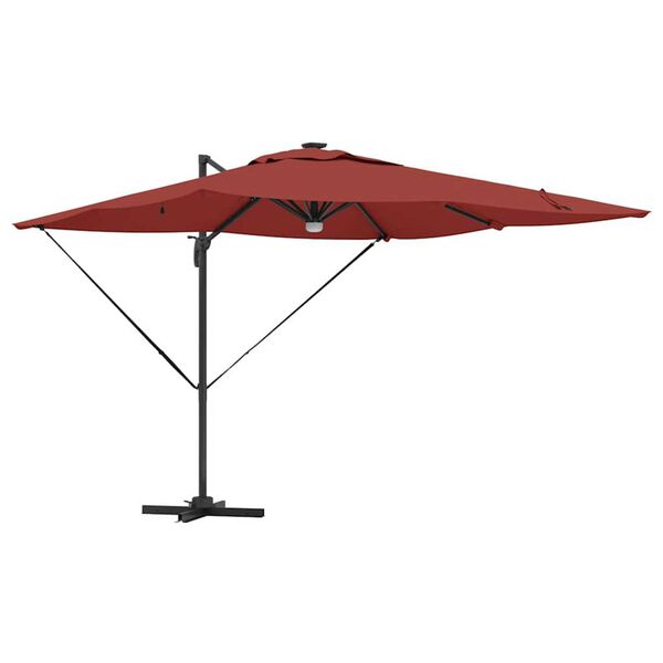 vidaXL Roma Parasol Rot 286 x 284 x 270 cm Aluminium und Polyester