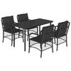 vidaXL 5-tlg. Garten-Essgruppe mit Kissen Schwarz Poly Rattan