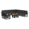 vidaXL Gartensofa-set 12 stk. Schwarz und Dunkelgrau 100 x 55 x 73 cm