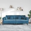 vidaXL Sofa 3 pcs Blau 250 x 188 x 76 cm Samt