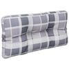vidaXL Palettenkissen Grau Kariert 70x40x12 cm Stoff