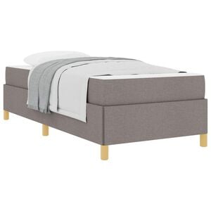 vidaXL Bettrahmen mit Matratze Taupe 90 x 200 cm Stoff