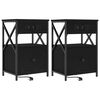 vidaXL Nachttisch 2 stk. Schwarz Eichen-Optik 40 x 31 x 60 cm