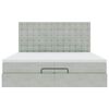 vidaXL Ottoman-Bett mit Matratzen Hellgrau 200x200 cm Samt