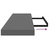vidaXL Schwebendes Wandregal Hochglanz-Grau 90x23,5x3,8 cm MDF